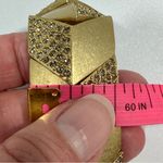 Gold Chevron Rhinestone Crystal Geometric Chunky Stretch Bracelet Photo 4