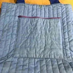 Quilted Blue Tote Bag with Animal Embroidery Boho Anthropologie Style Photo 4