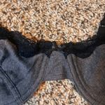 Vintage LCA Gray Cotton Bra Black Lace Trim Unlined Comfort Everyday 36C/XL Size undefined Photo 1