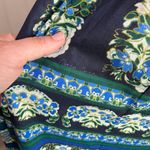 Cara Cara Jazzy Blue Green Print Puff Sleeve Smocked Cotton Midi Dress Sz S Photo 7