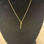 Dogeared  GOLD NECKLACE WITH BLACK VERTICAL BAR PENDANT Photo 1