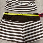 Brown and White Striped Crochet Set! Size M Photo 4