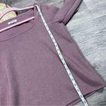 Madewell ottoman ribbed square neck long sleeve top mauve pink Photo 3