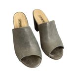 Paul Green Slide Block Heel Sandals Open Toe Textured Leather Size 4.5 EU/7 US Photo 2