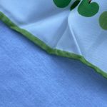 Vintage “ A Paris Scarf” 26” X 26” Apples print Japan hand rolled. Green Photo 5