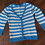 Ny Collection  Striped‎ Sweater Button Up Cardigan Size Small Photo 0
