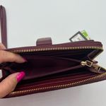 Badgley Mischka  Womens Long Wallet Phone Pocket Wristlet Plum Vegan Leather NWT Photo 7