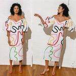 Mara Hoffman  Cadiz Namari Embroidered Linen Midi Dress Size 4 Photo 12