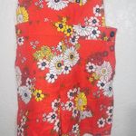 Modcloth New Candy Red Floral Dazed Summer Days Cotton Shortalls 6 Photo 4