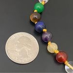 Handmade Multicolored Chakra Mala Beads Knotted Agate Stone Beads 18” Necklace Green Photo 6