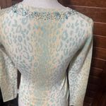 Classiques Entier  Cashmere & Silk Cardigan Sz XSP cream leopard knit beaded NWOT Photo 4