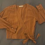 Everlane  Washable Silk Wrap Top Sz 4 Photo 3