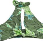 Aerie Floral Cut Out Halter Bikini Top in Green Size S Photo 2