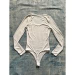 EXPRESS  Body Contour White Scoop Neck Long Sleeve Bodysuit S Photo 1