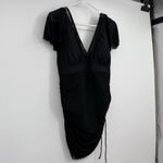 Womens FactMe One Piece Swimsuit XL Black Tummy Control Swim Dress Ruched Side Photo 3