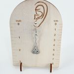 Silver Celestial Witch Broomstick Earrings, Halloween Earrings, Celestial Photo 1