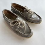 Sperry  Gray Patent Leather Carrie Metallic Boat Shoes‎ Photo 0