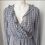 Tularosa  X REVOLVE Long Sleeve Blue White Ruffled Mini Dress Photo 3