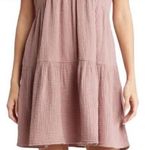 Madewell Lightspun Popover Tiered Mini Dress Mauve Shadow Size XS Photo 0
