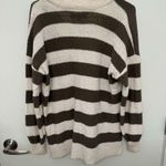 Loft  Striped Cream and Green Cardigan Sweater Photo 4