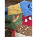 Willow Ridge Embroidered Fall Sweater Leaves Pumpkin Patch Women XL Grandma VTG Blue Photo 7