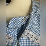 Vintage Weathered Blues Plaid Sleeveless Dress, Size 11/12 Blue Size L Photo 3