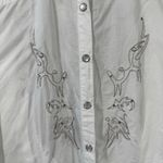 Harley Davidson Top Women S White Silver Pearl Snap Bling Biker Embroidery Moto Photo 2