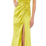 Mac Duggal 26625 MIDI Satin Dress - Chartreuse Photo 0