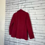 Vintage SOL Red Baby Alpaca Wool Pea Coat Black Buttons Fitted Preppy M Chic 90s Size M Photo 8