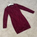 B Darlin B.Darlin Red Crushed Velvet Long Sleeve Bodycon Open Back Mini Dress - 7/8 Photo 1