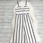 Crystal Doll White and blue Striped belted jumpsuit Photo 4
