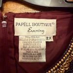 Adrianna Papell  Black Beaded Silk Burgundy Holiday Formal Lined Top Blouse 2X Photo 1