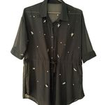 Gogo Tailor Women's Sheer Black Blouse Size Large Goth Punk Indie Photo 0
