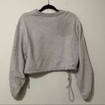 3.1 Phillip Lim Phillip Lim Sweatshirt Grey Crew Neck Toggle Waist Womens XS Ruched Sleeve Artsy Photo 9