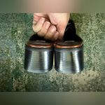 Vintage 90s American Eagle Kimmy fringe faux croc mule loafers, size 7M Brown Photo 8