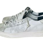 P448 Women's Jack Perforated Calf Hair Trim Sneakers Photo 3