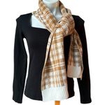 Timberland NWT Womens Plaid Scarf in Wheat 10"x63” Photo 2