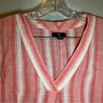 Gap  Pink/White Striped V Neck 3/4 Sleeve Top size M Photo 2