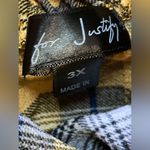 J for Justify Plus Size Plaid Off The Shoulder Blouse! Photo 3