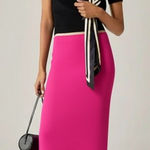 J.Crew Featherweight Cashmere Column Maxi in Neon Bougainvillea Flash Skirt XXS Photo 0