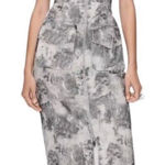 ZARA  Strapless Patterned Utility Midi Dress Size S NWT Photo 0