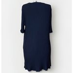 Eileen Fisher Womens L Black Ribbed Tencel Stretch Knit Dress Minimalist Office Photo 1