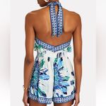 Poupette St. Barth NWT  Isabelle Viscose Satin Short Jumpsuit | Blue Marguerite S Photo 1