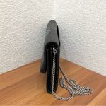 Henri Bendel Rare  Girls Nightout Embellished Bling Black Leather Chain Wallet Photo 3