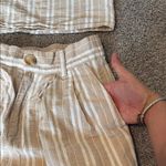 Vestique  Tan and White Striped Set Photo 2