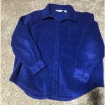 Eddie Bauer  women’s XXL Brushed Fleece Button Up Blue JACKET Photo 2