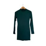 Naked Wardrobe  Dress Size Large Green Bodycon High Mock Stretchy Long Sleeves Photo 1