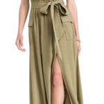 L'Agence NWT L’agence Mayer Military Maxi Dress Covert Green Women’s Size Small Photo 0