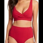 Sea Level Red Essentials Cross Front Multifit Bra Bikini Top Size 4 NWT SL3110P Photo 3