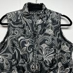 Aventura Puffer Vest Womens Small Dark Floral Forest Fleece Warm Outdoors Hiking Gray Photo 2